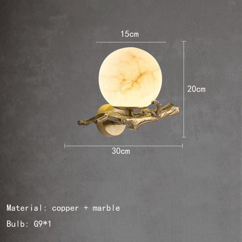 Elegant Wall Lamp with Marble and Copper Design for Atmospheric Lighting