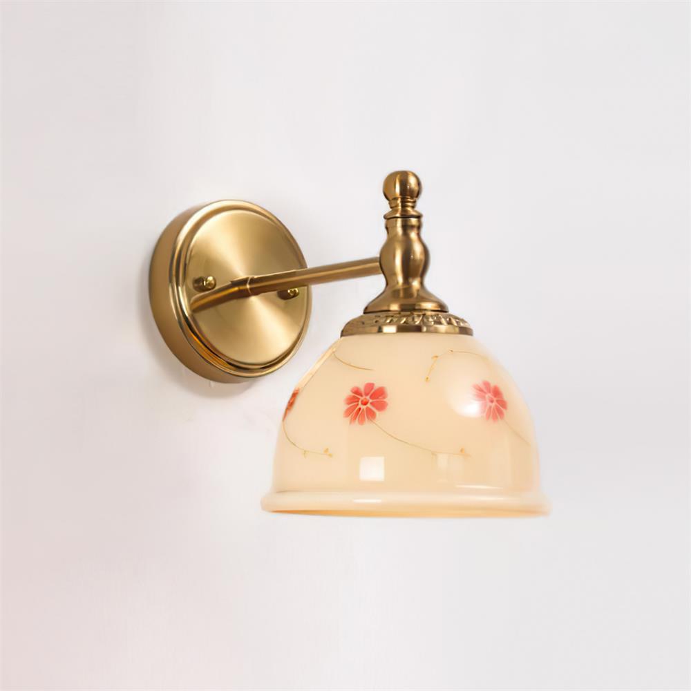 Elegant Wall Lamp with Pink Glass and Floral Motif for a Romantic Atmosphere