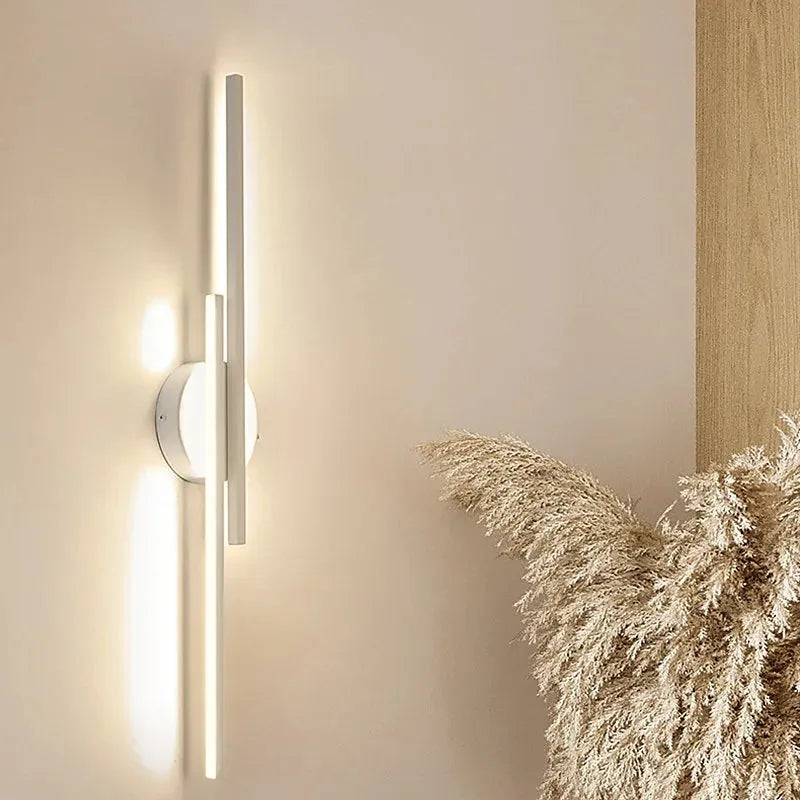 Modern Vertical Wall Sconce Light - Elegant LED Wall Light for Narrow Spaces, Warm Atmosphere, Metal and Acrylic Design