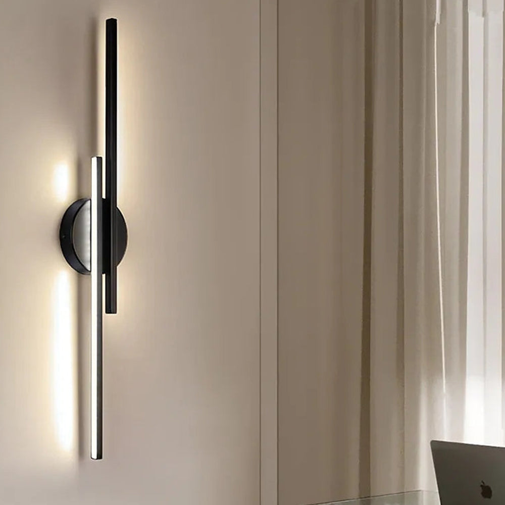Modern Vertical Wall Sconce Light - Elegant LED Wall Light for Narrow Spaces, Warm Atmosphere, Metal and Acrylic Design