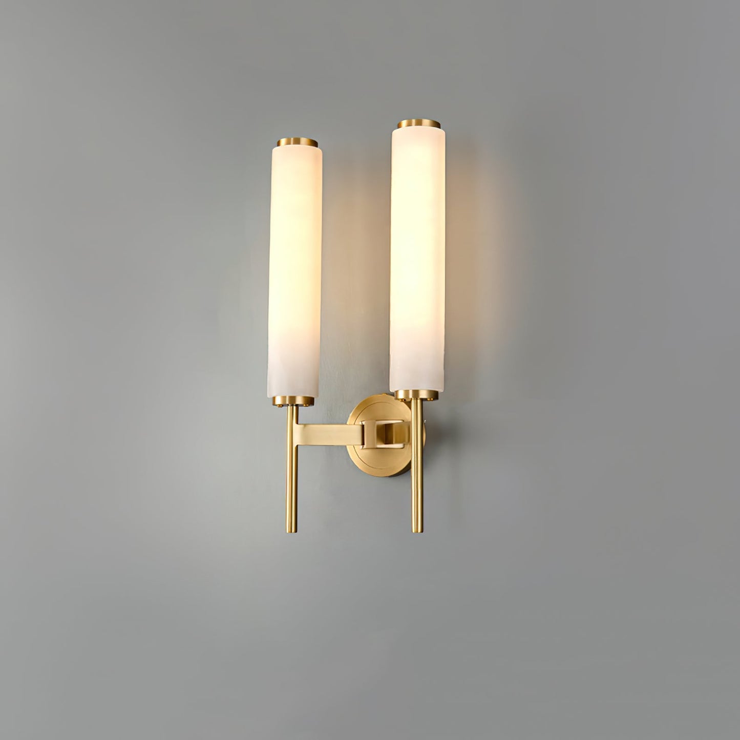 Modern Brass Wall Sconce with Double Tube Lights - Elegant Wall Lamp for Living Room and Bedroom Decor