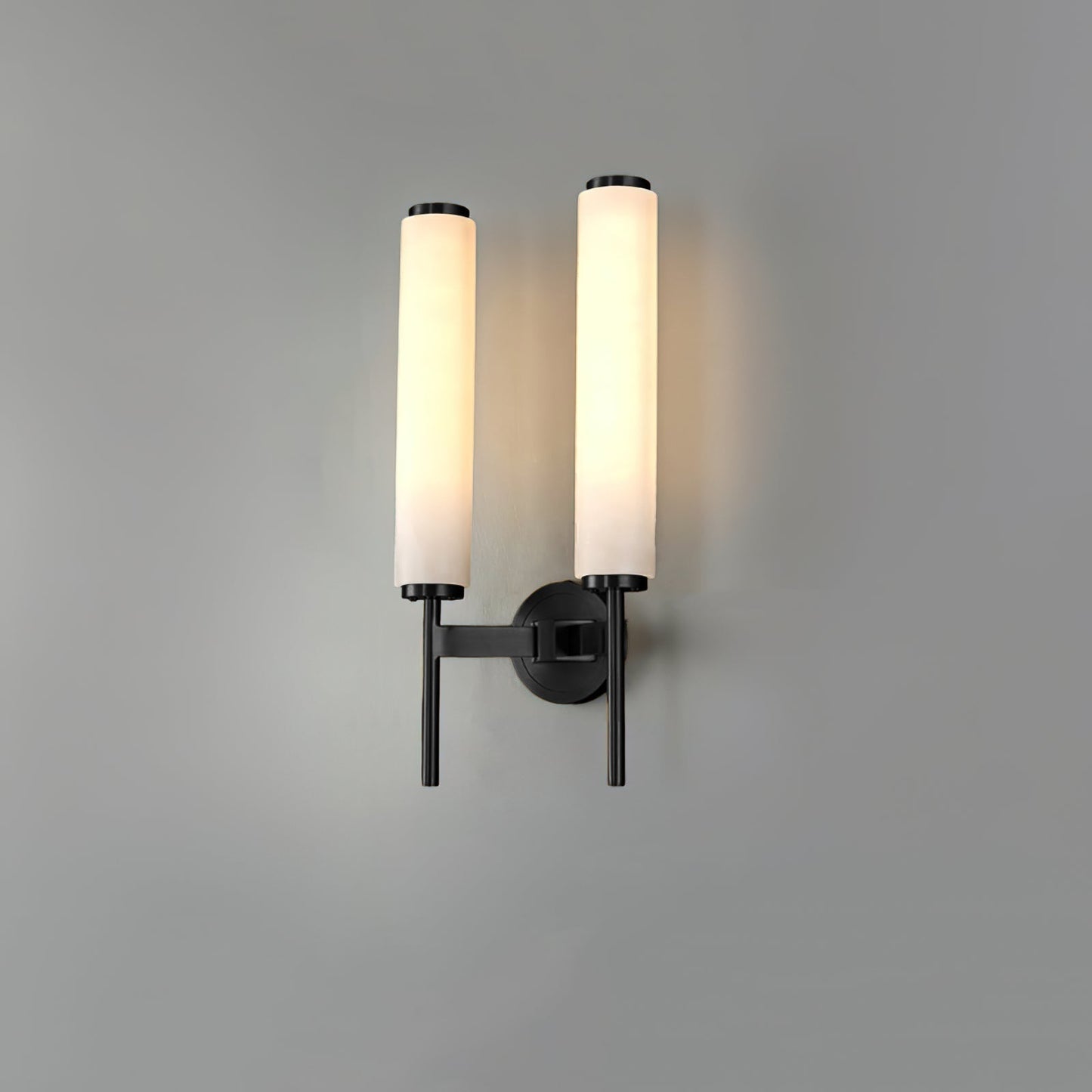 Modern Brass Wall Sconce with Double Tube Lights - Elegant Wall Lamp for Living Room and Bedroom Decor