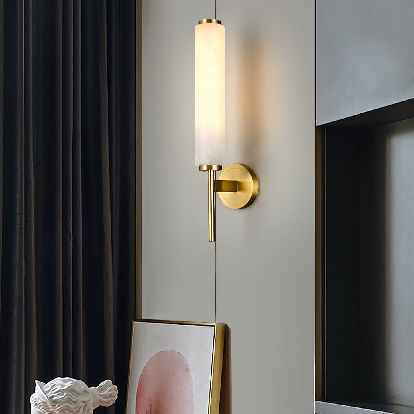 Modern Brass Wall Sconce with Double Tube Lights - Elegant Wall Lamp for Living Room and Bedroom Decor