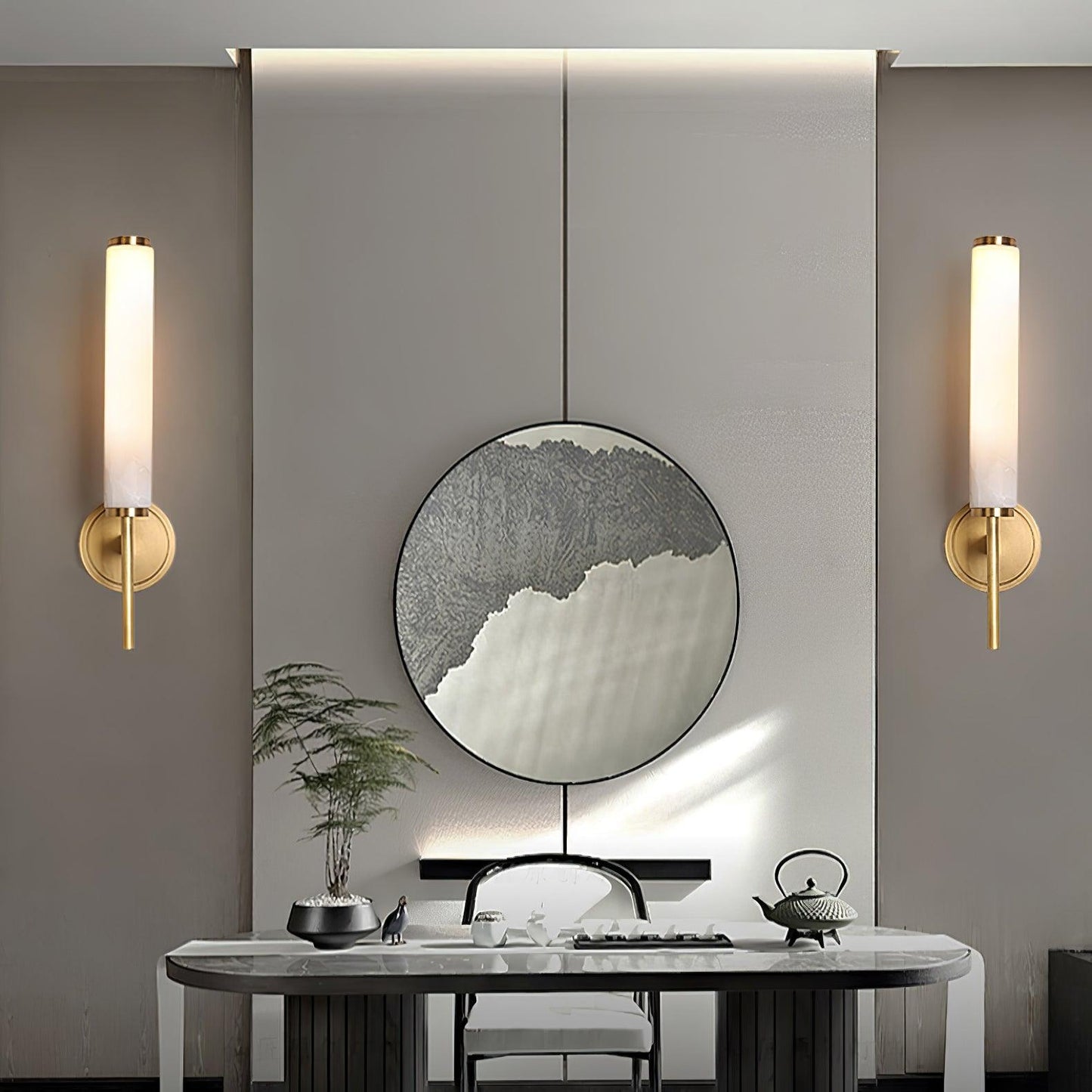 Modern Brass Wall Sconce with Double Tube Lights - Elegant Wall Lamp for Living Room and Bedroom Decor