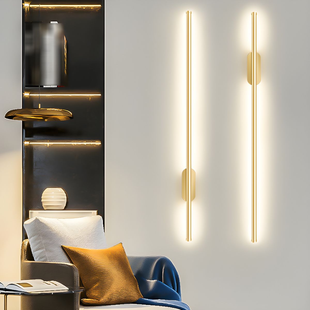 Modern Elegant Wall Light Sconces - Luxurious Design for Bathroom and Home Decor - Available in Gold or Black