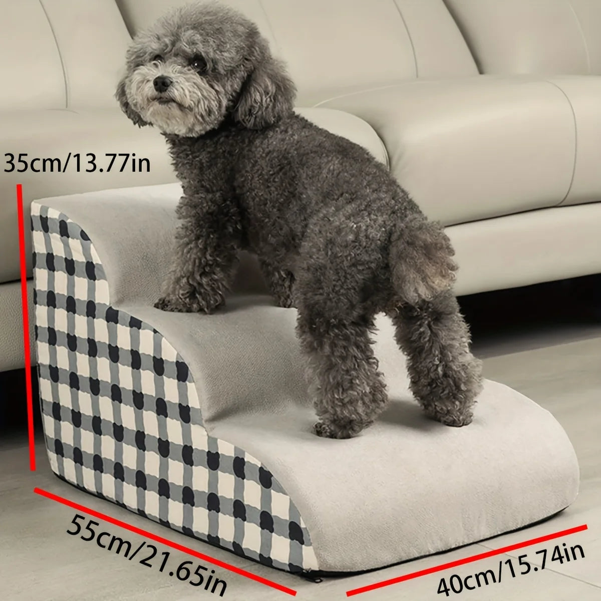 Escalier/rampe sécurisé(e) pour chien en mousse haute densité (2/3 marches), antidérapant(e), idéal(e) pour chiens âgés ou souffrant de douleurs articulaires. 3