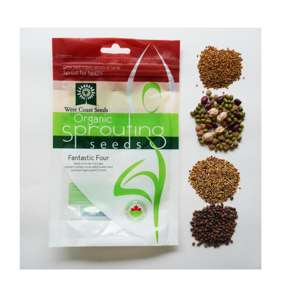 Fabulous Four Organic Sprouting Seeds – Perfect Starter Kit for Healthy Sprouts 0