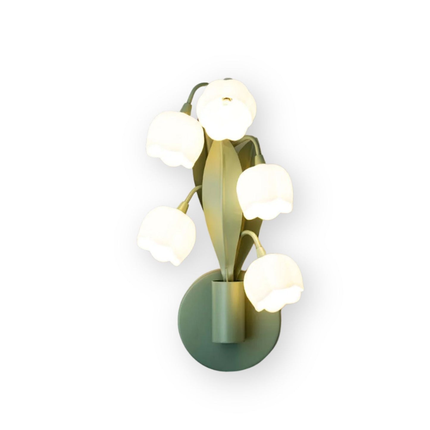Forella Floral Wall Sconce Light - Elegant Green & White Wall Lamp with Dimmable 3-Color Lighting for Modern Home Decor
