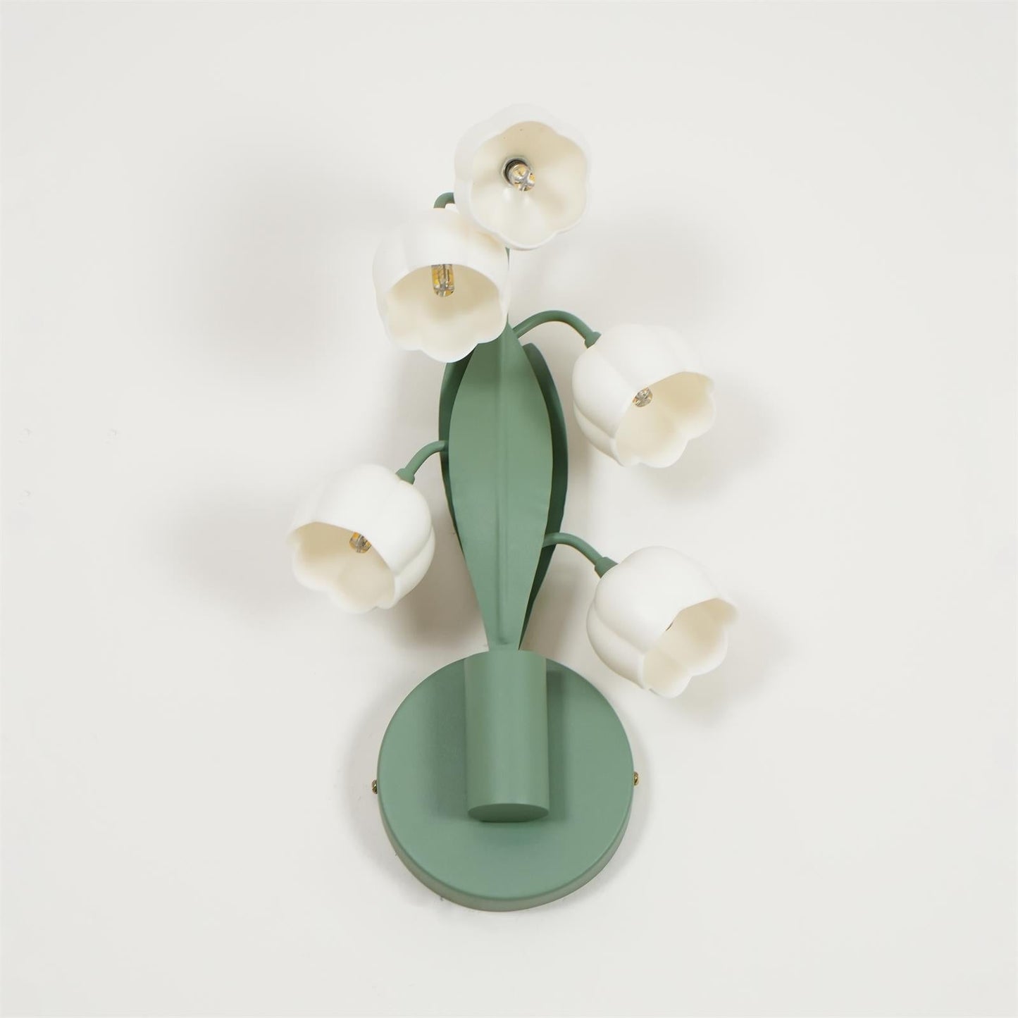 Forella Floral Wall Sconce Light - Elegant Green & White Wall Lamp with Dimmable 3-Color Lighting for Modern Home Decor