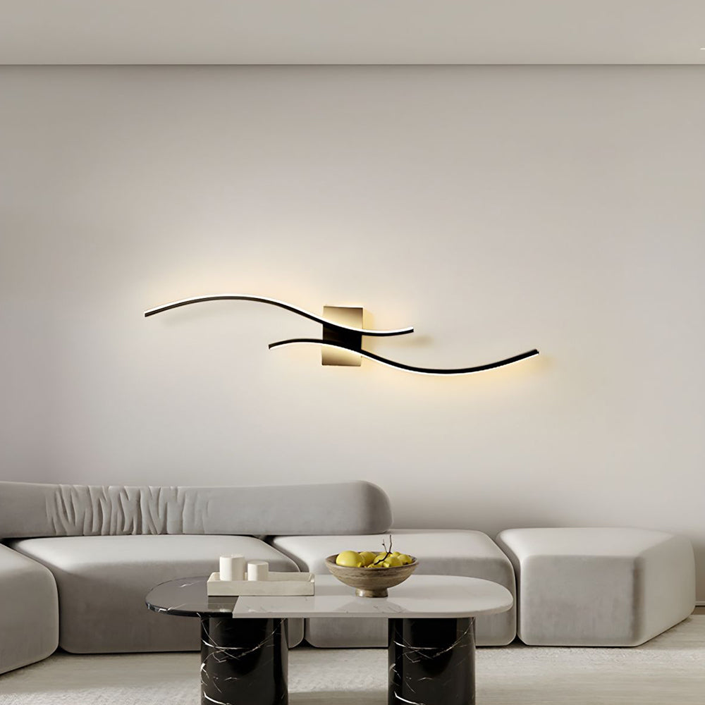 Gillon Wavy | Wall lamp with modern design and integrated LED lighting | Stylish lighting for minimalist interiors