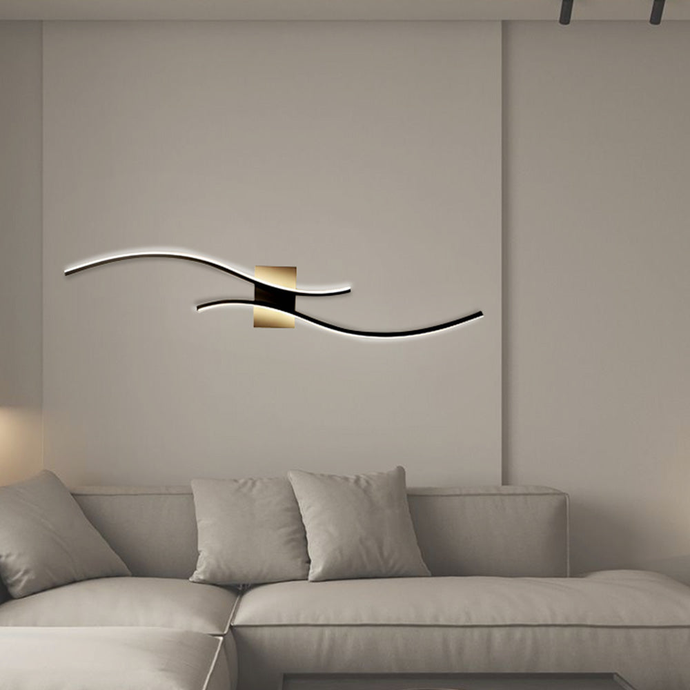 Gillon Wavy | Wall lamp with modern design and integrated LED lighting | Stylish lighting for minimalist interiors
