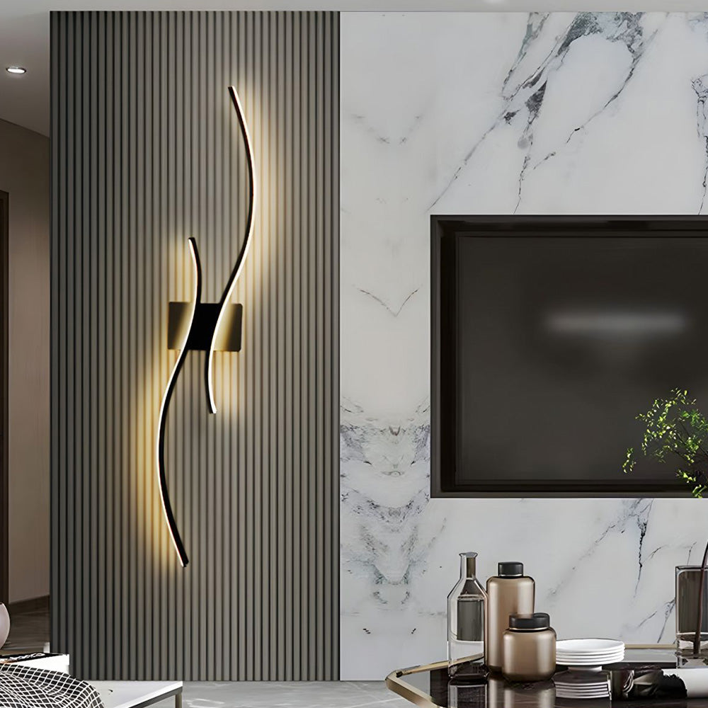 Gillon Wavy | Wall lamp with modern design and integrated LED lighting | Stylish lighting for minimalist interiors