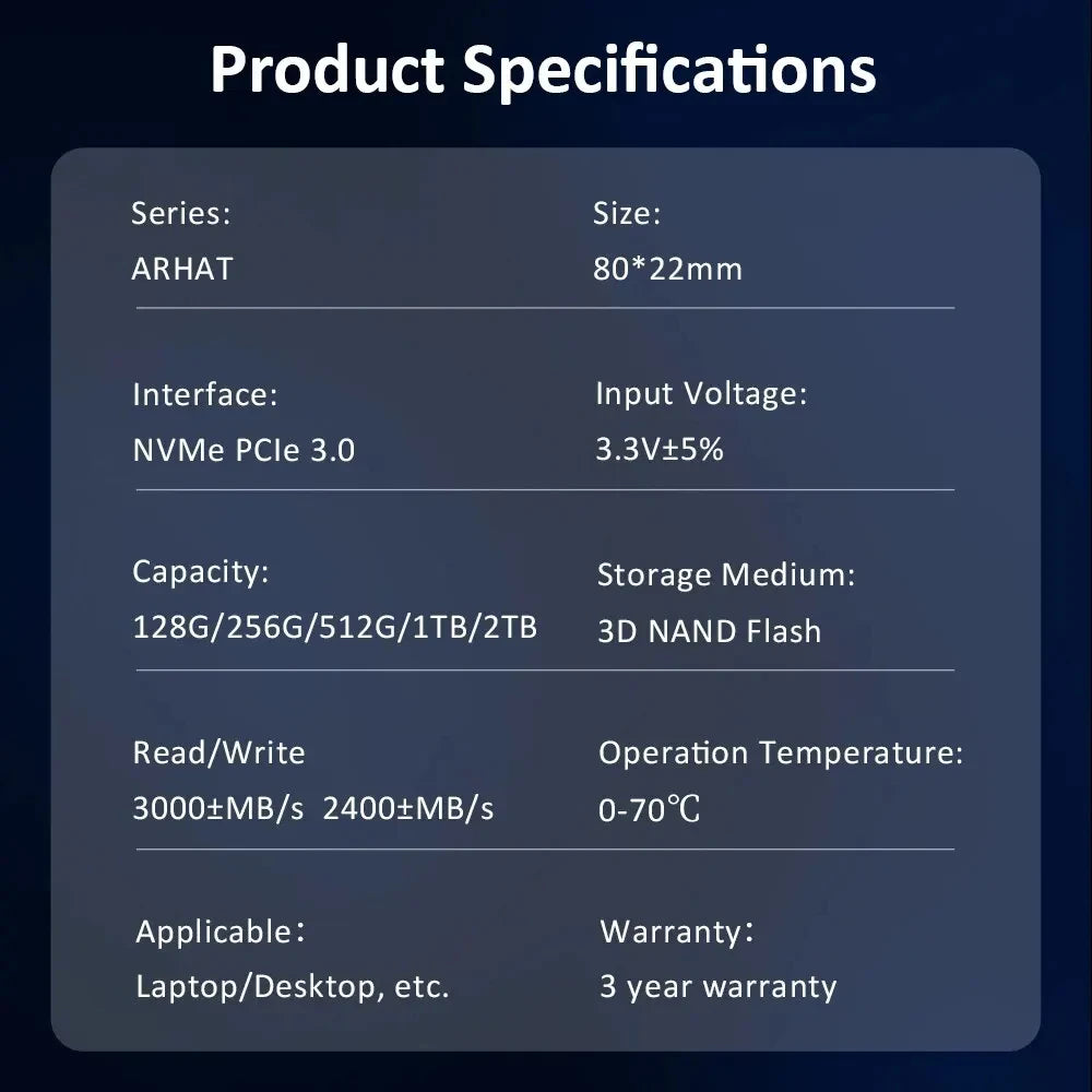HUADISK M.2 NVMe PCIe SSD 128GB 256GB 512GB pevný disk M2 NVMe 2280 1TB 2TB interní SSD disk pro notebook a stolní počítač
