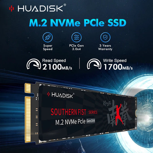 HUADISK SSD NVME M2 PCI Gen3 pevný disk 128 GB 256 GB 512 GB 1 TB interní pevný disk pro notebook a stolní počítač