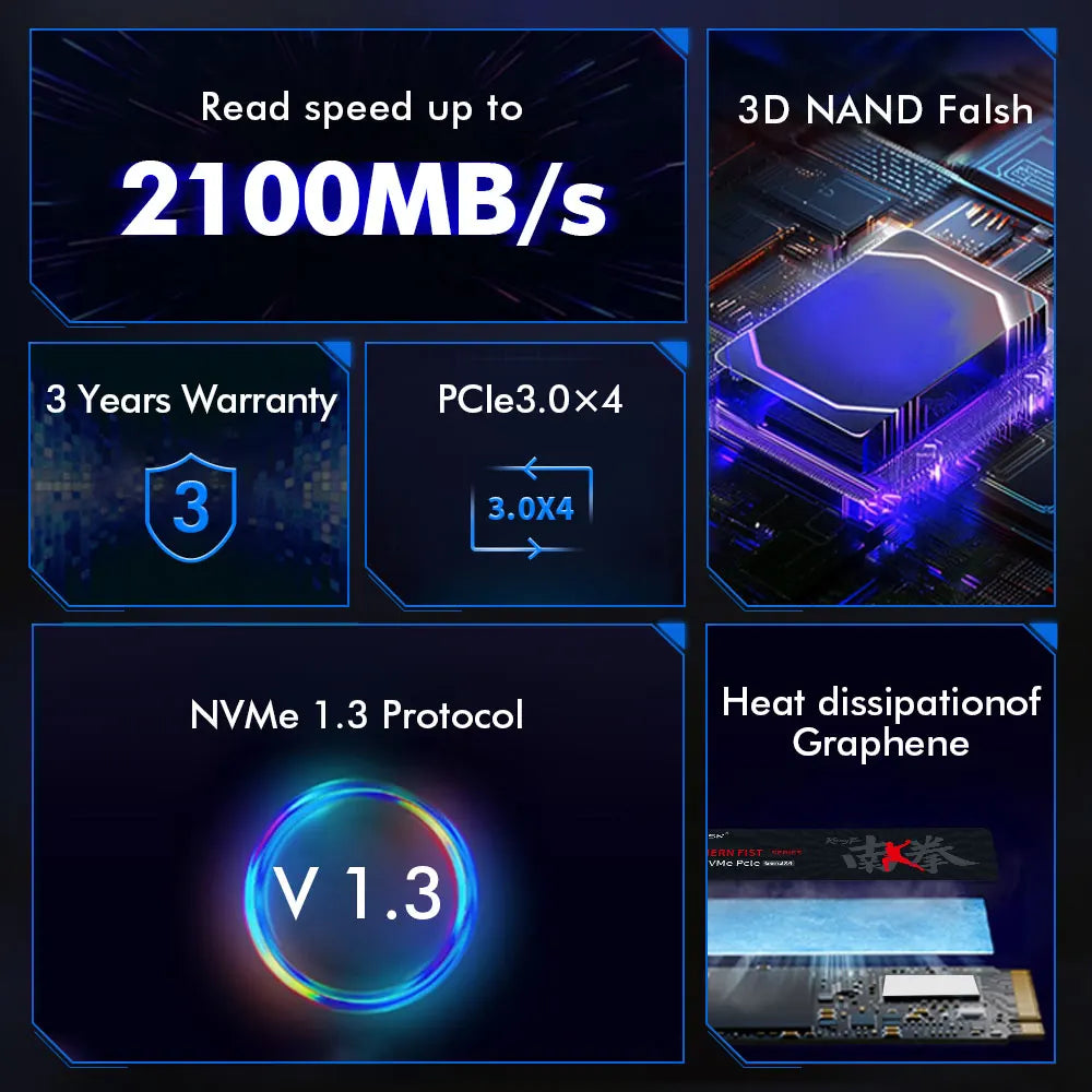 HUADISK SSD NVME M2 PCI Gen3 pevný disk 128 GB 256 GB 512 GB 1 TB interní pevný disk pro notebook a stolní počítač