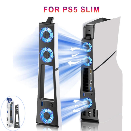Herní chladič s efektivním chladicím systémem s LED světlem, redukcí hluku pro tenký chladicí disk a digitální konzoli PS5