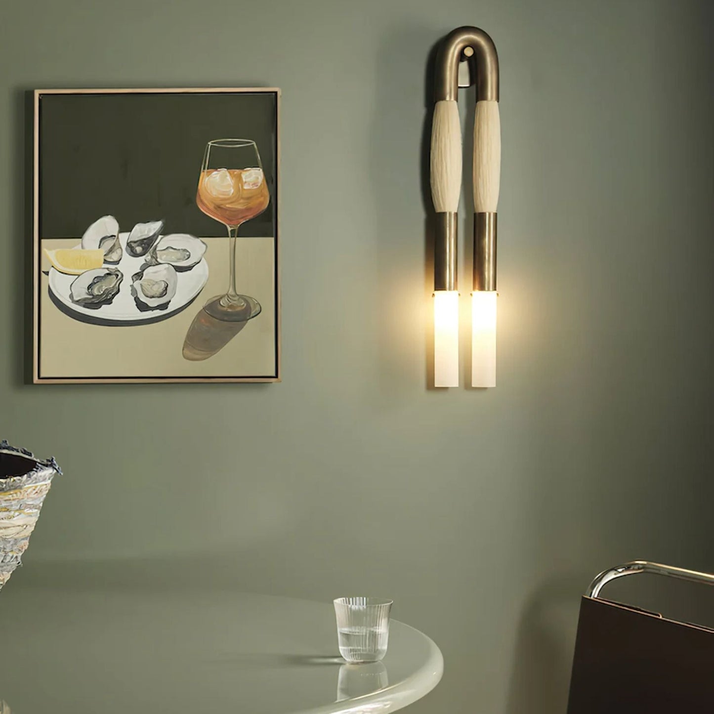 Joalezo Wall Sconce Lighting - Elegant Metal and Glass Wall Lamp for Modern Interiors, Industrial Design, Compatible with LED and Edison Bulbs