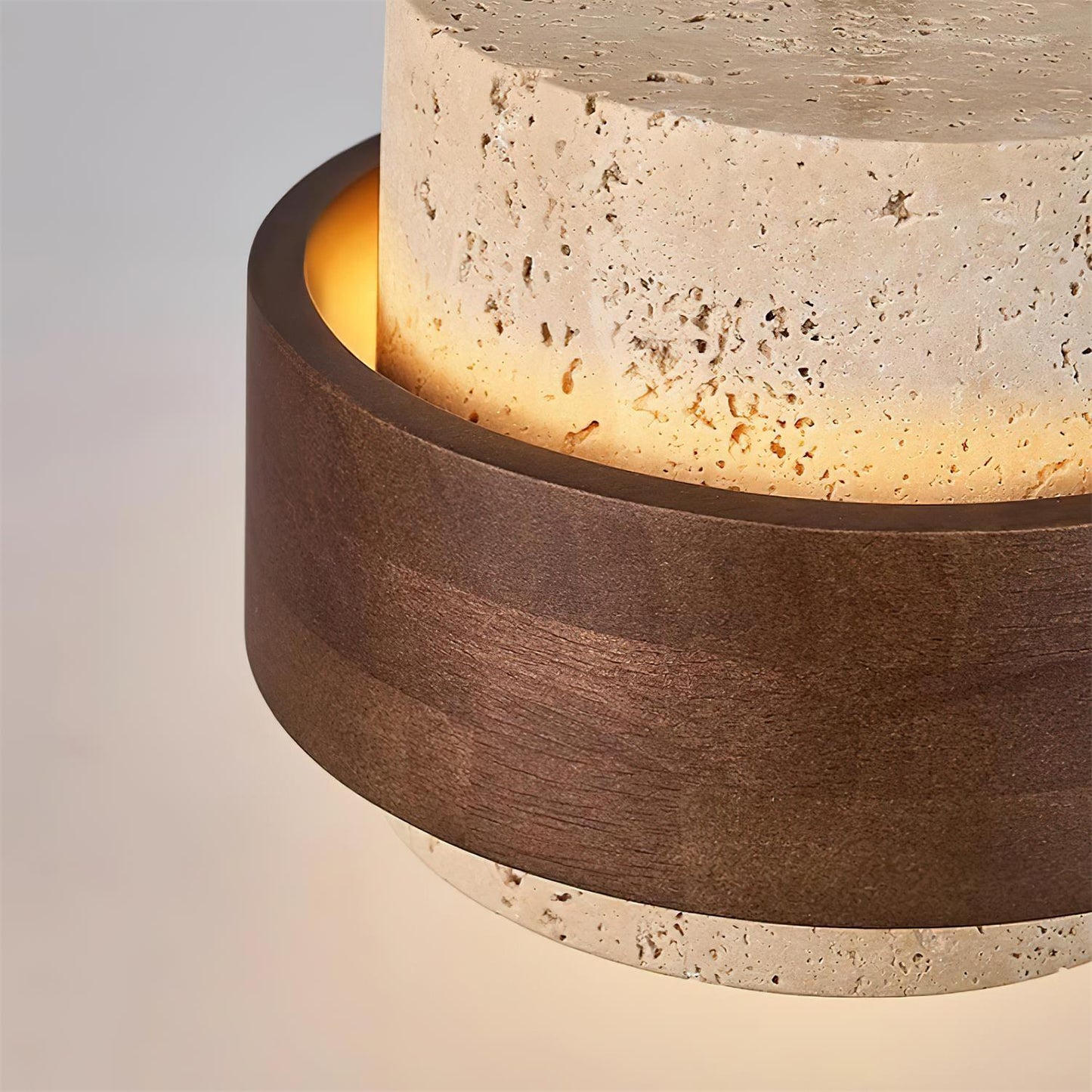 Juvetta Modern Travertine Wall Lamp with Wooden Accents - Stylish Wall Sconce Light for Cozy Atmosphere