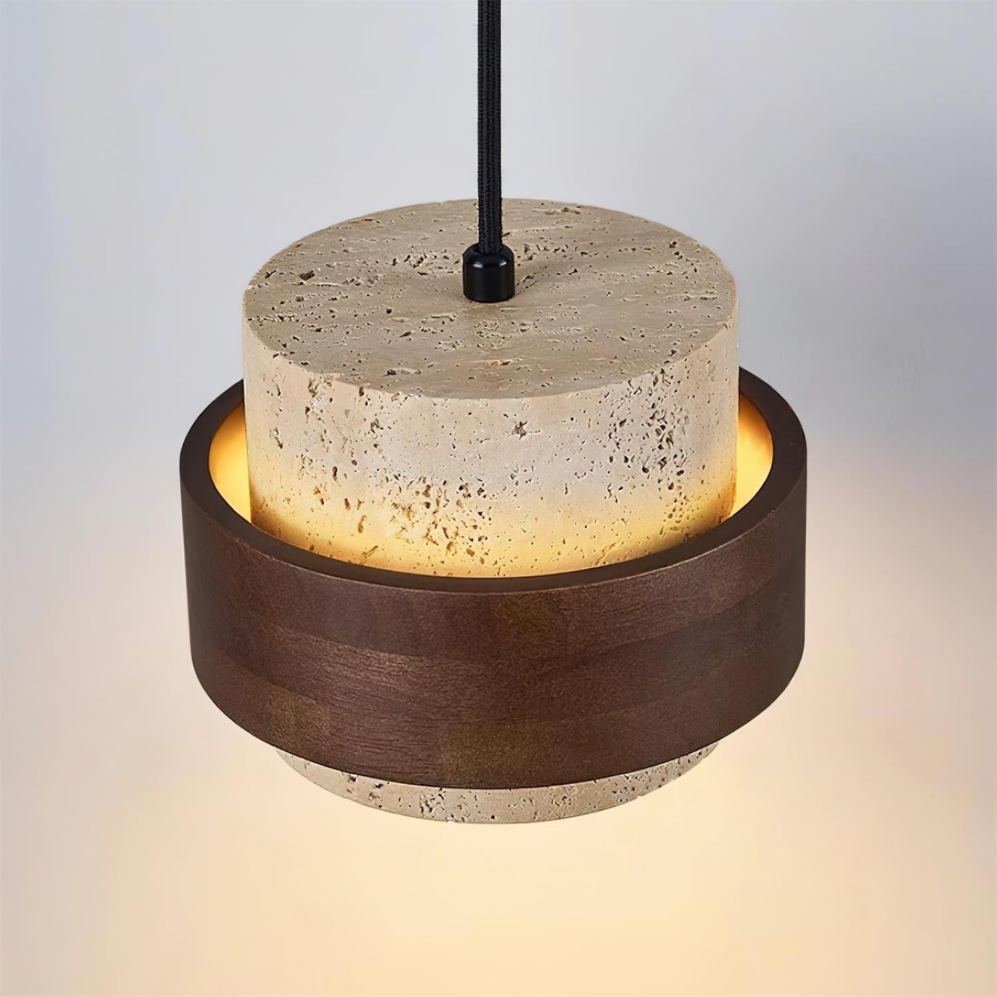 Juvetta Modern Travertine Wall Lamp with Wooden Accents - Stylish Wall Sconce Light for Cozy Atmosphere