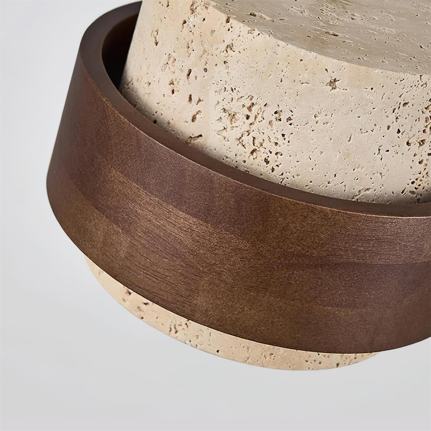 Juvetta Modern Travertine Wall Lamp with Wooden Accents - Stylish Wall Sconce Light for Cozy Atmosphere