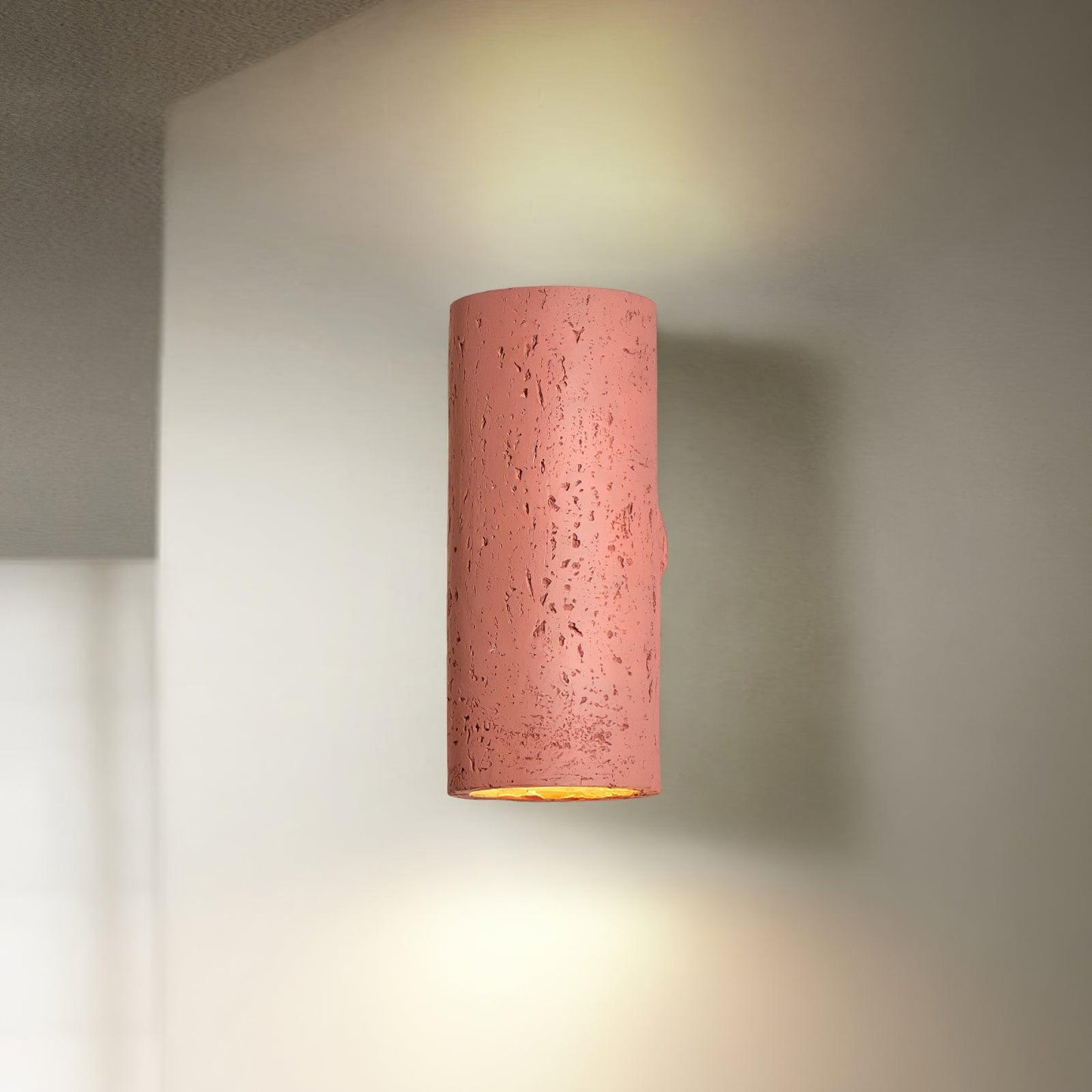 Modern Wall Sconce Lighting - Decorative Composite Wall Lamp in Gray, Beige, Red, Black - Up/Down Light for Home Atmosphere