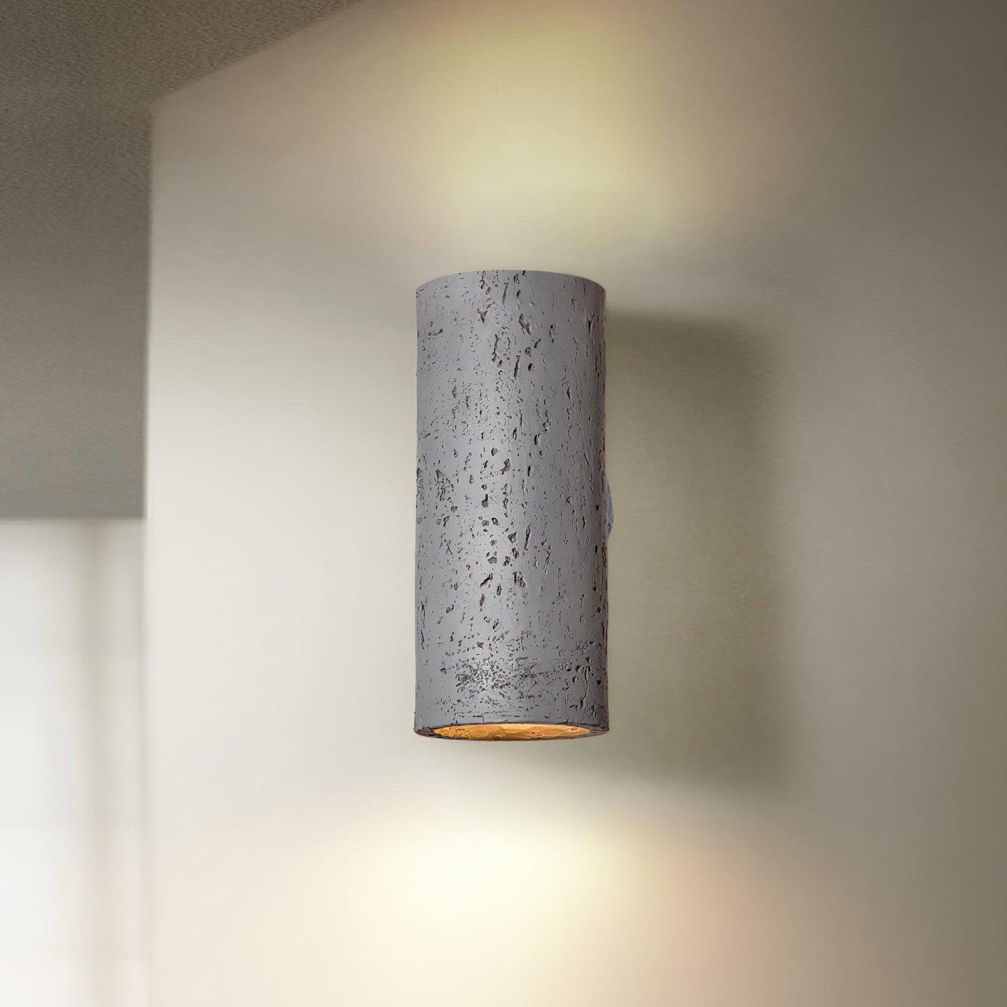 Modern Wall Sconce Lighting - Decorative Composite Wall Lamp in Gray, Beige, Red, Black - Up/Down Light for Home Atmosphere