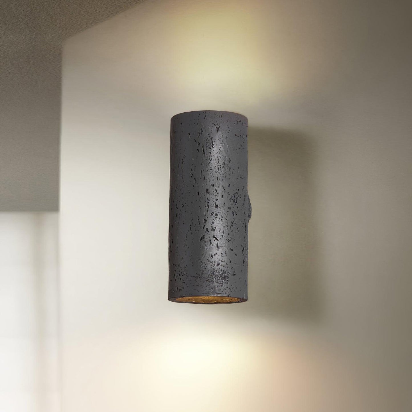 Modern Wall Sconce Lighting - Decorative Composite Wall Lamp in Gray, Beige, Red, Black - Up/Down Light for Home Atmosphere