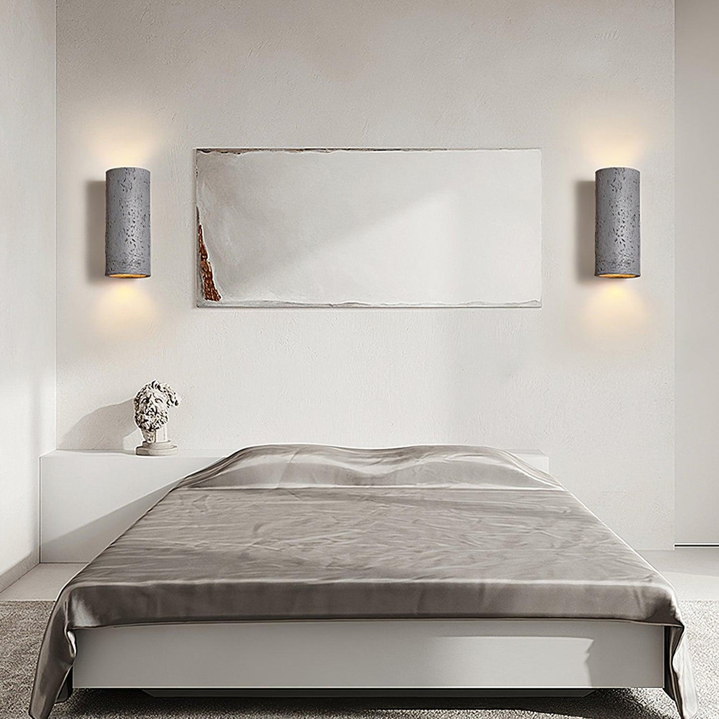 Modern Wall Sconce Lighting - Decorative Composite Wall Lamp in Gray, Beige, Red, Black - Up/Down Light for Home Atmosphere