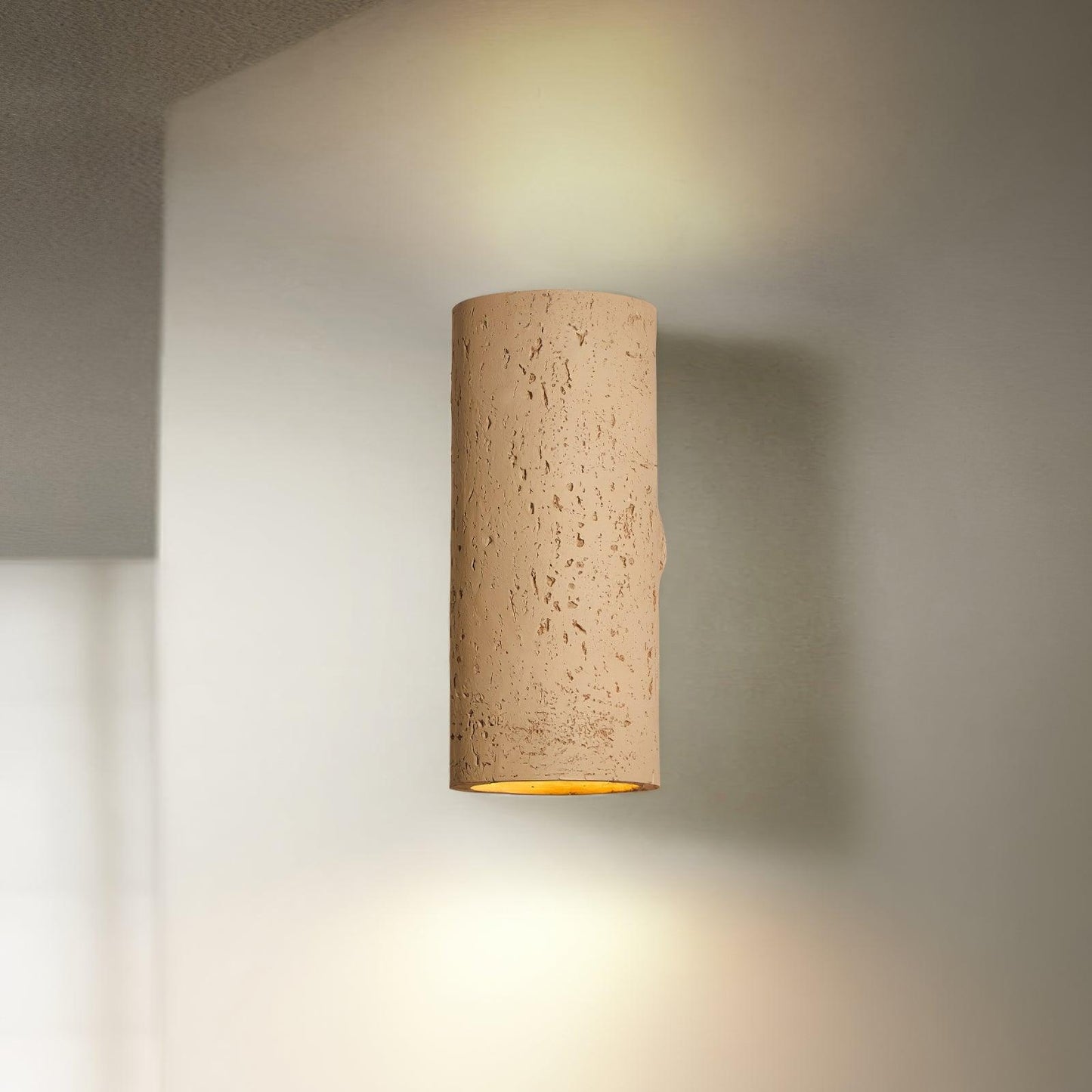 Modern Wall Sconce Lighting - Decorative Composite Wall Lamp in Gray, Beige, Red, Black - Up/Down Light for Home Atmosphere