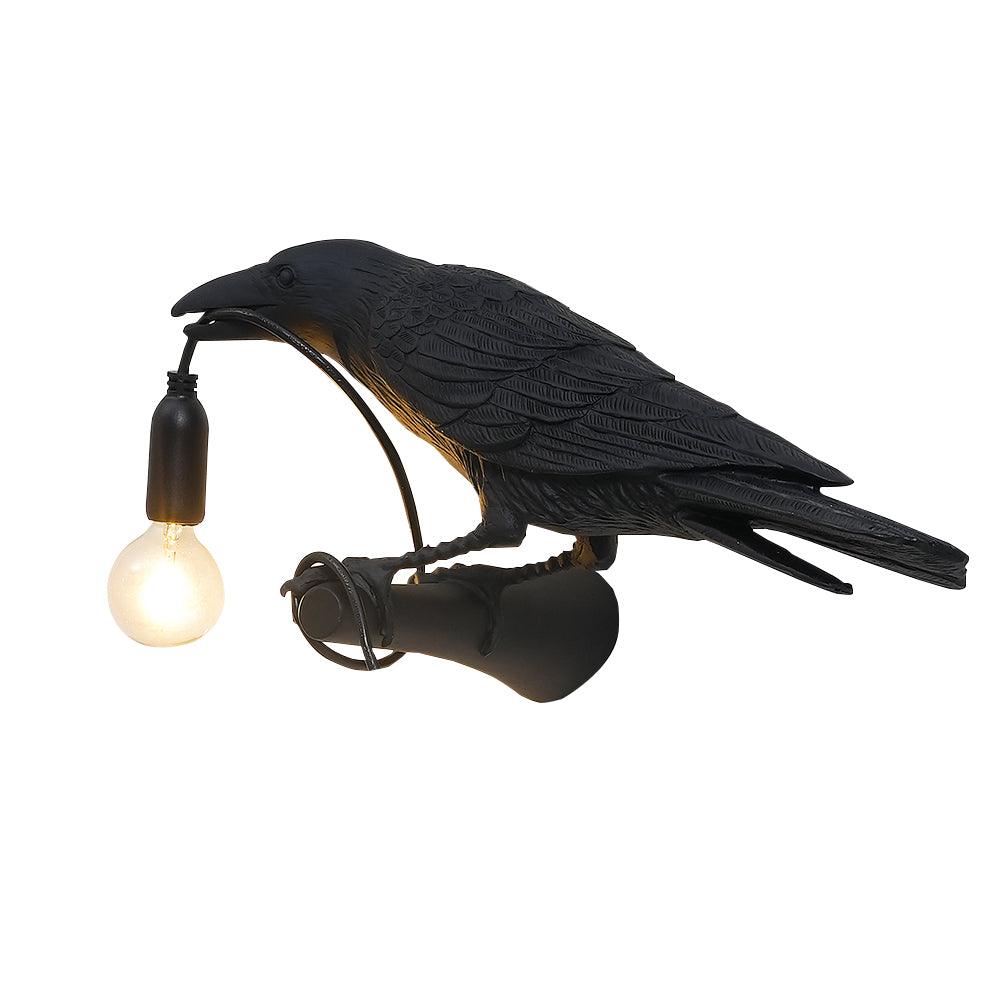 Modern Creative Wall Sconce Lighting in Crow Shape - Durable Resin & Metal Wall Lamp for Unique Interiors