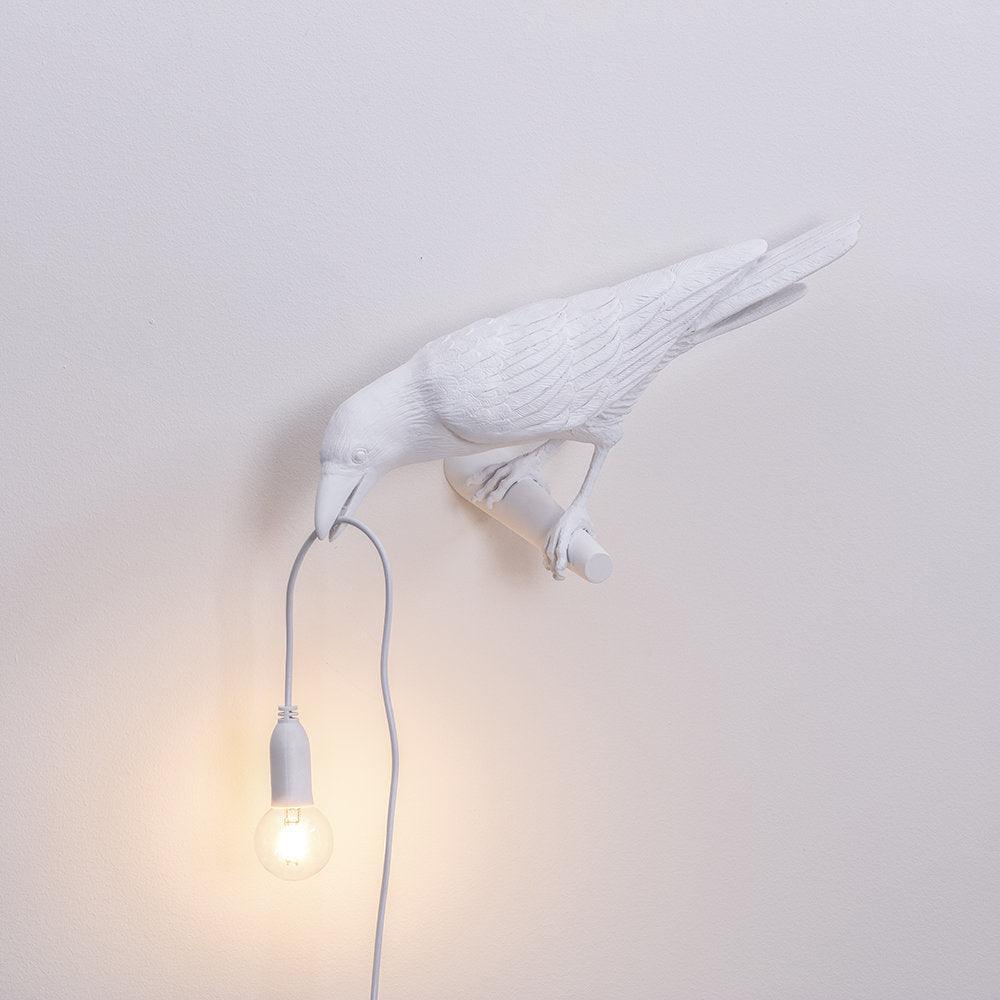 Modern Creative Wall Sconce Lighting in Crow Shape - Durable Resin & Metal Wall Lamp for Unique Interiors