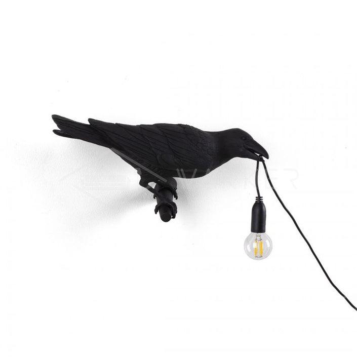 Modern Creative Wall Sconce Lighting in Crow Shape - Durable Resin & Metal Wall Lamp for Unique Interiors
