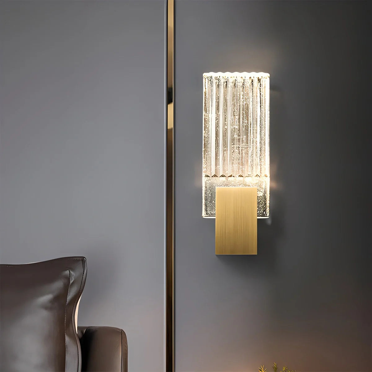 Modern Crystal Wall Sconce Lighting with Integrated LED - Elegant Wall Lamp for Living Rooms, Hallways, and Bedrooms