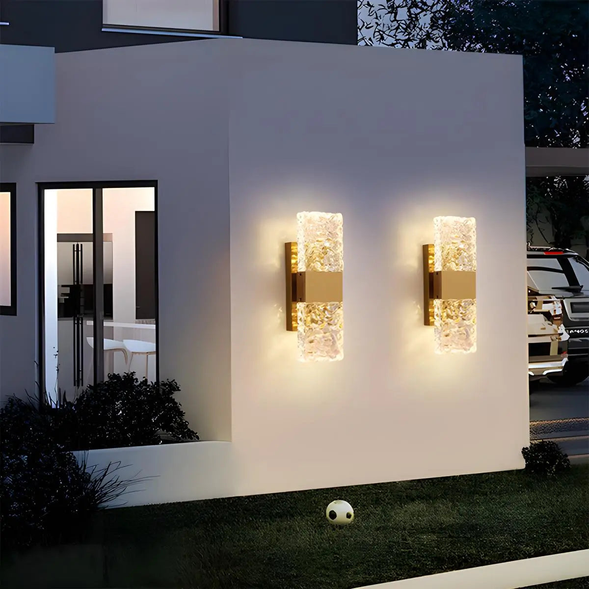 Modern Crystal Wall Sconce Lighting with Integrated LED - Elegant Wall Lamp for Living Rooms, Hallways, and Bedrooms
