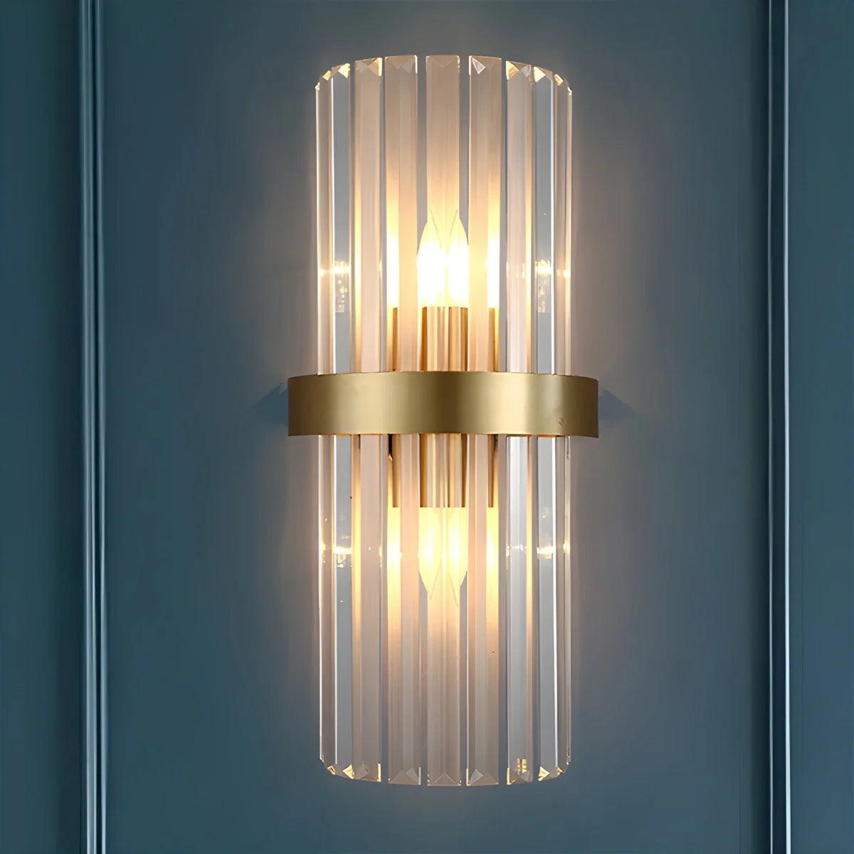 Modern Crystal Wall Sconce Lighting with Integrated LED - Elegant Wall Lamp for Living Rooms, Hallways, and Bedrooms