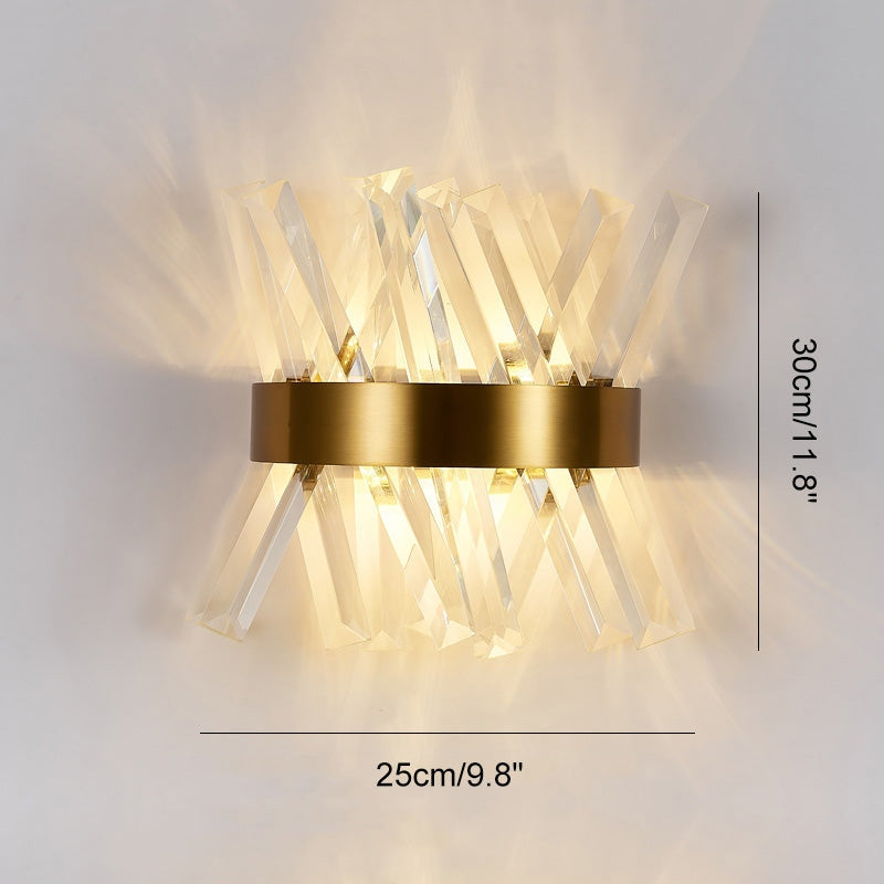 Modern Crystal Wall Sconce Lighting with Integrated LED - Elegant Wall Lamp for Living Rooms, Hallways, and Bedrooms