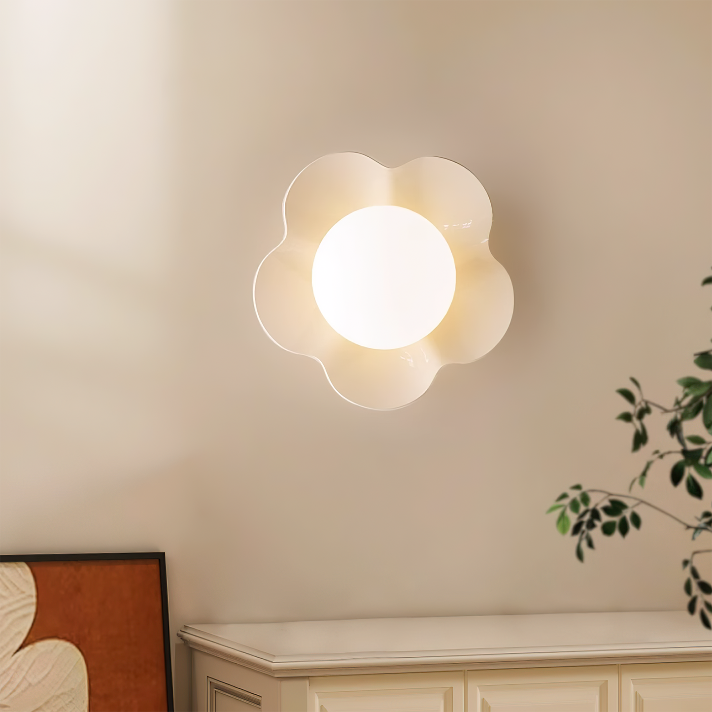 Floral Wall Lamp with Mood Lighting for Children's Rooms