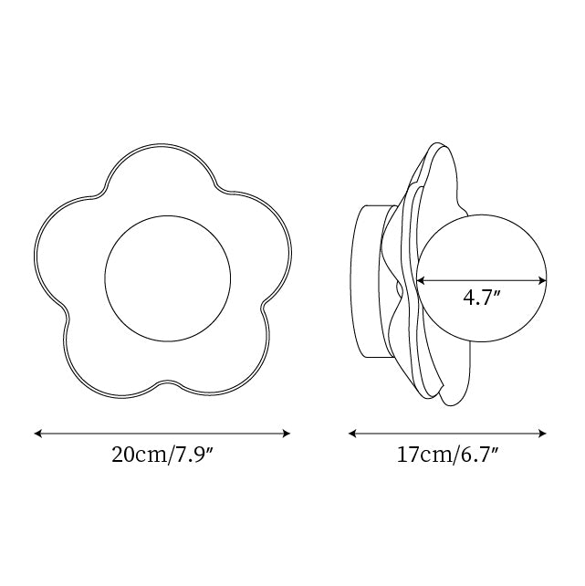 Floral Wall Lamp with Mood Lighting for Children's Rooms