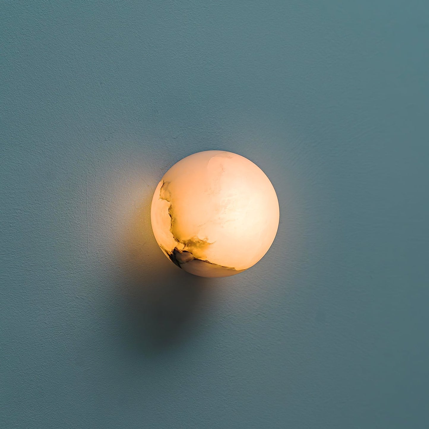 Libaro Orb Wall Sconce Lighting - Elegant Alabaster Wall Lamp for Modern Interiors, Warm Light for Living Room, Bedroom, and Hallway