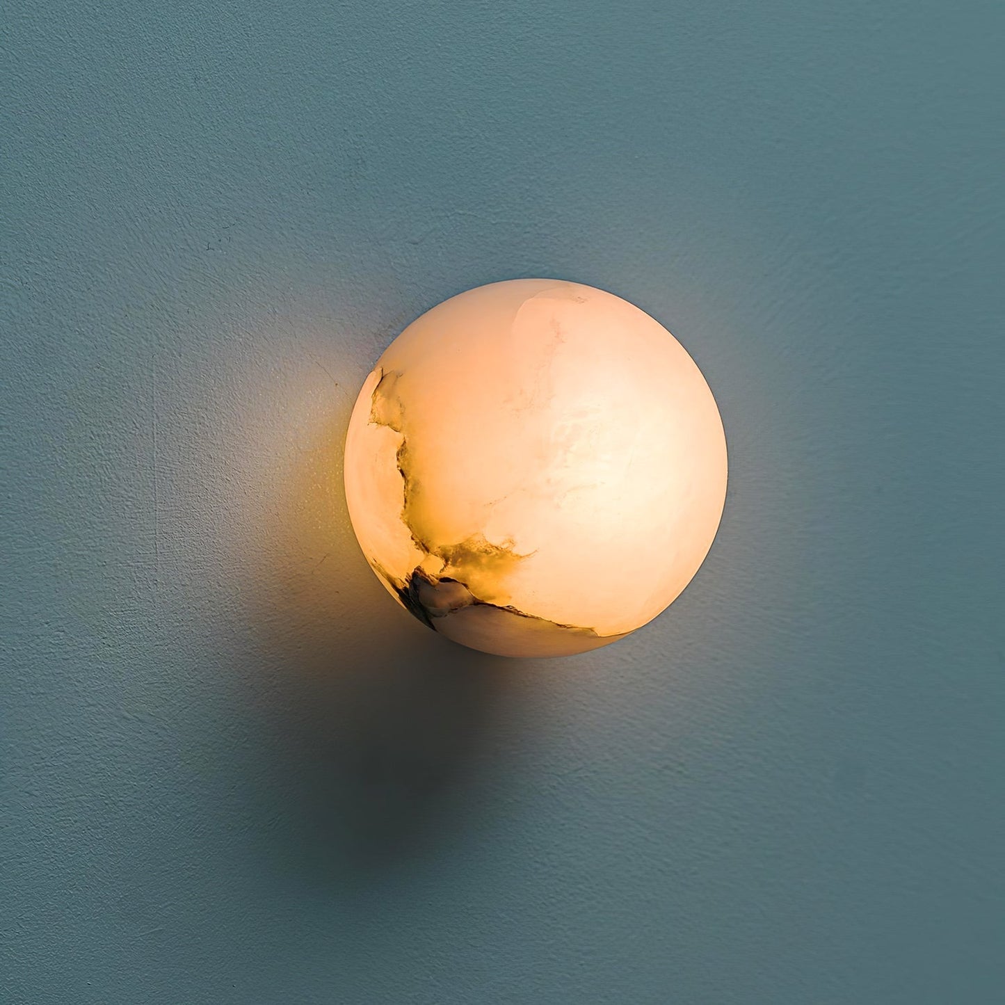 Libaro Orb Wall Sconce Lighting - Elegant Alabaster Wall Lamp for Modern Interiors, Warm Light for Living Room, Bedroom, and Hallway