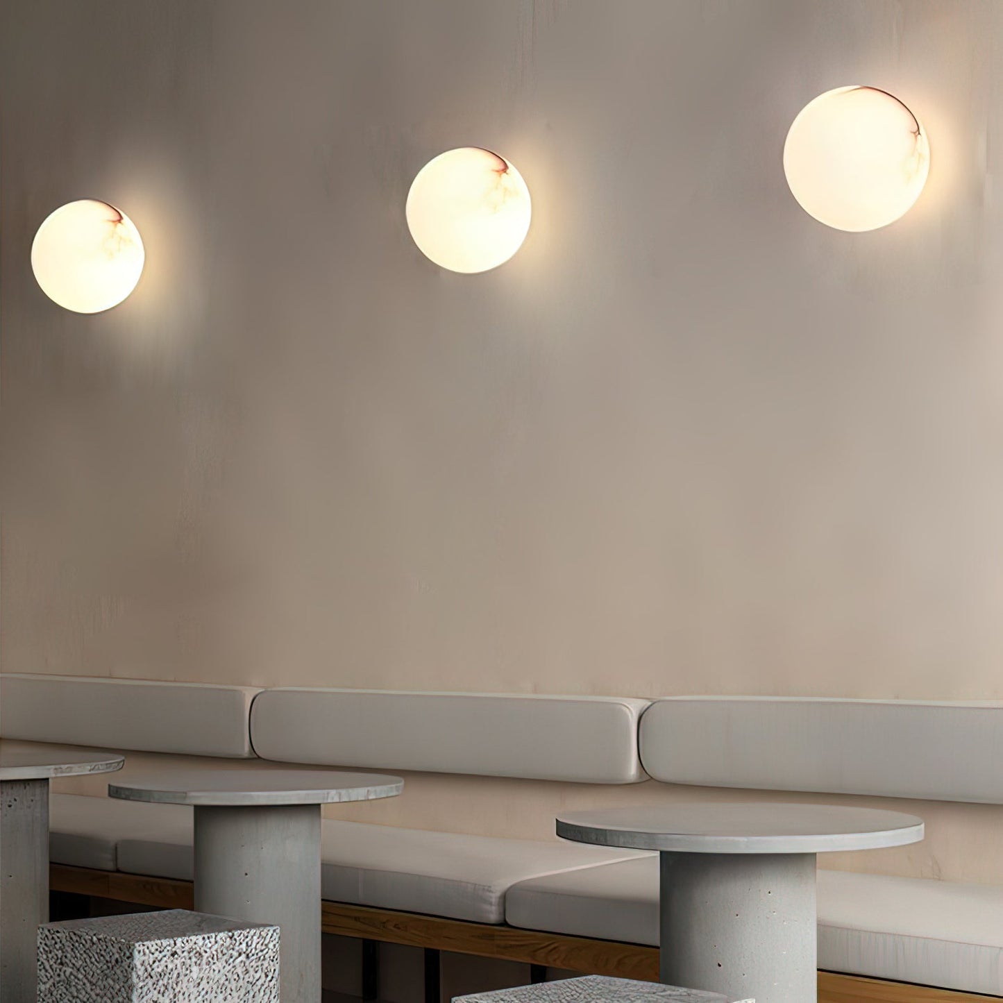 Libaro Orb Wall Sconce Lighting - Elegant Alabaster Wall Lamp for Modern Interiors, Warm Light for Living Room, Bedroom, and Hallway