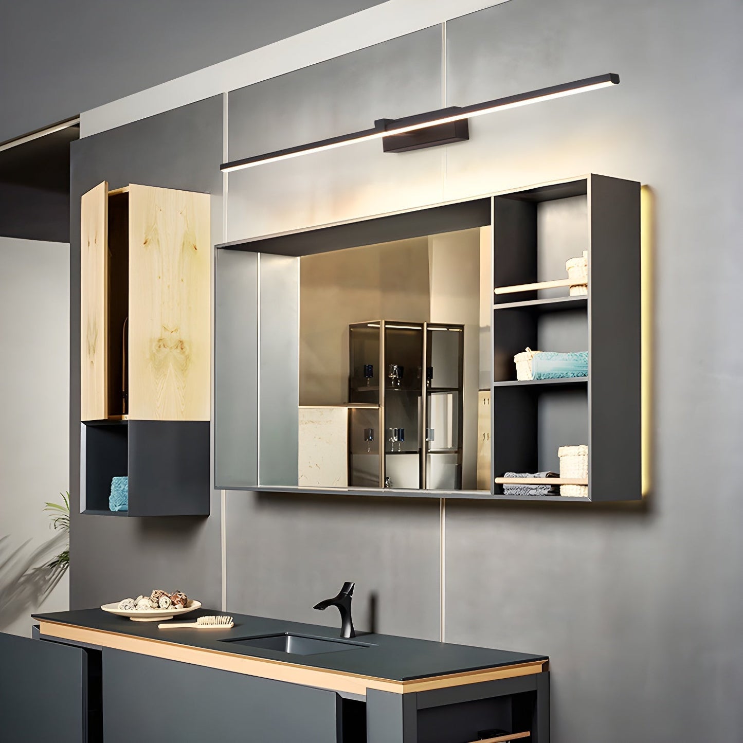 Modern Wall Lamp with Integrated LED Lighting - Elegant Bathroom Wall Lights & Sconce Light for Stylish Interiors