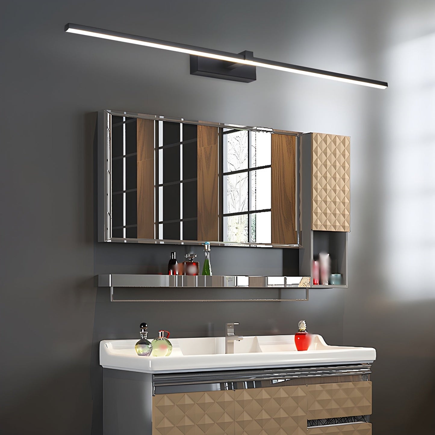 Modern Wall Lamp with Integrated LED Lighting - Elegant Bathroom Wall Lights & Sconce Light for Stylish Interiors