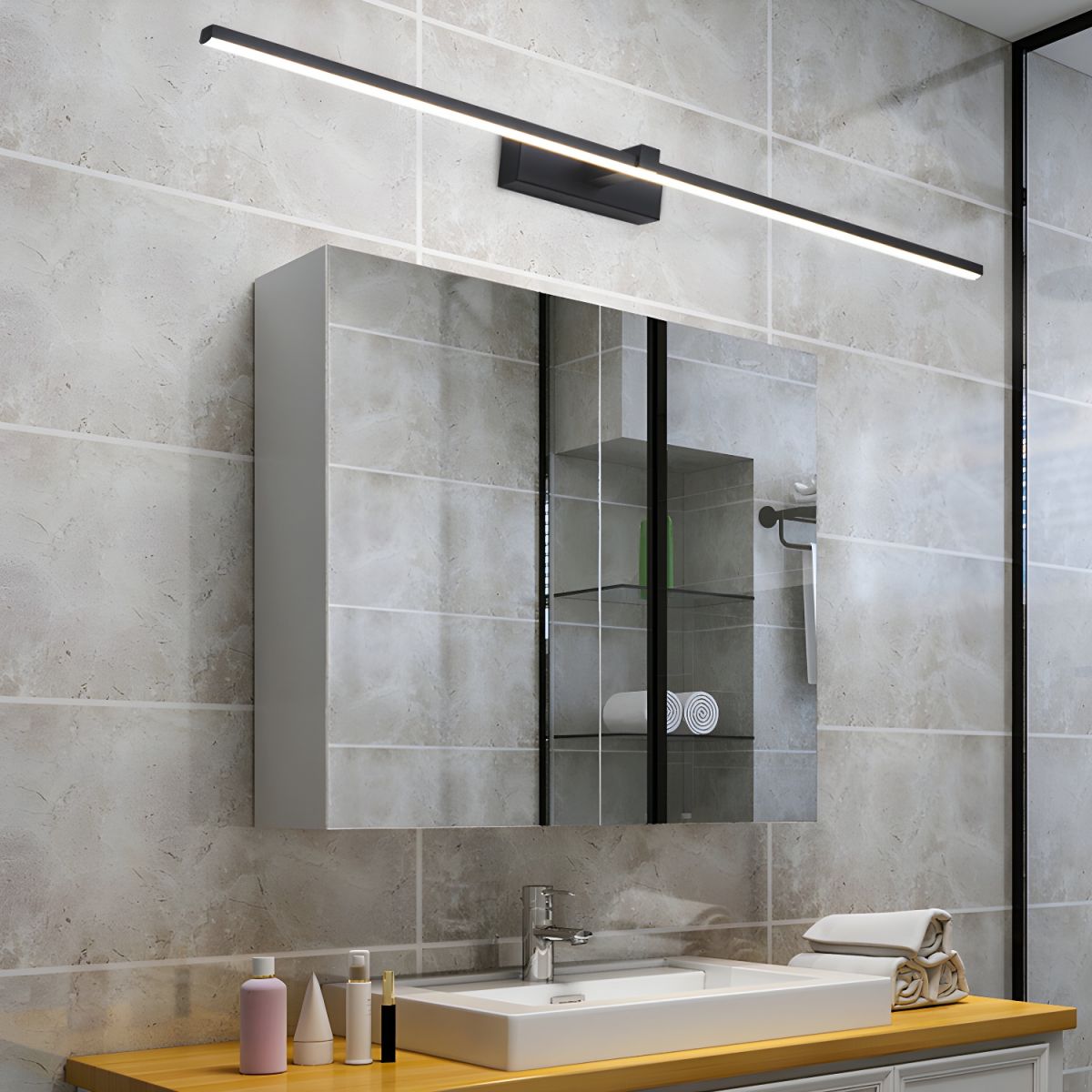 Modern Wall Lamp with Integrated LED Lighting - Elegant Bathroom Wall Lights & Sconce Light for Stylish Interiors