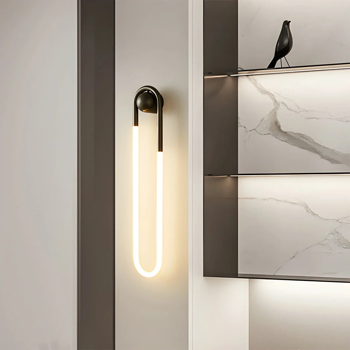 Livizon Modern Wall Sconce Lighting with Dimmable LED and Remote Control - Elegant Brass Design for Cozy Atmosphere