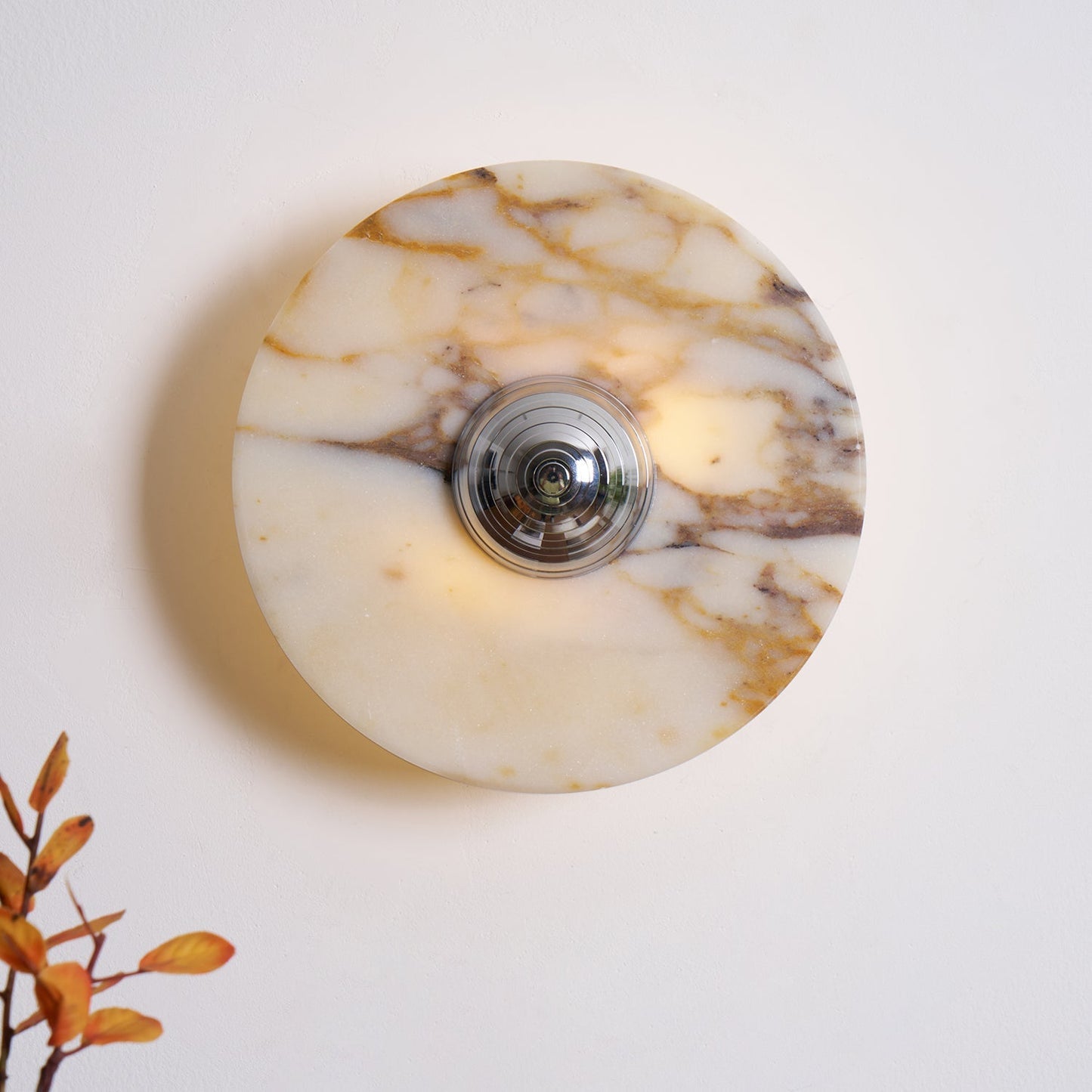 Lunetra Marble Wall Sconce Light with LED - Modern Elegant Design for Living Room, Bedroom, and Bathroom