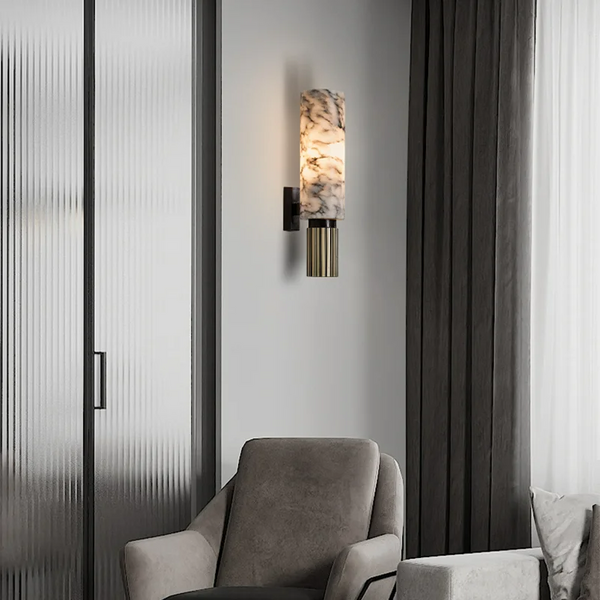 Luxurious marble wall lamp with LED lighting | Elegant design for a modern interior