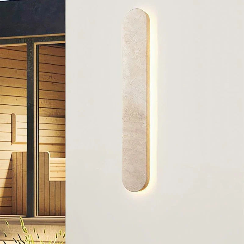 Luzora Natural Stone Wall Sconce Light with LED - Modern Wall Lamp for Cozy Atmosphere in Living Room or Bedroom