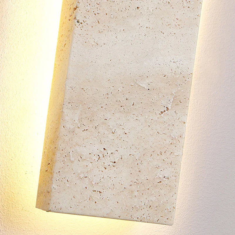 Luzora Natural Stone Wall Sconce Light with LED - Modern Wall Lamp for Cozy Atmosphere in Living Room or Bedroom