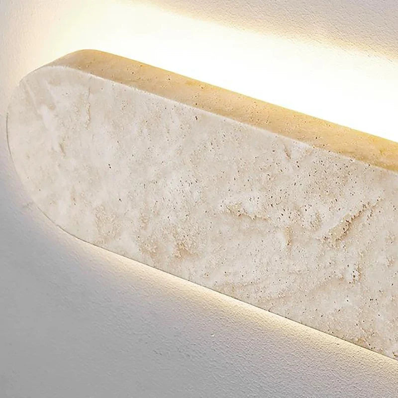 Luzora Natural Stone Wall Sconce Light with LED - Modern Wall Lamp for Cozy Atmosphere in Living Room or Bedroom
